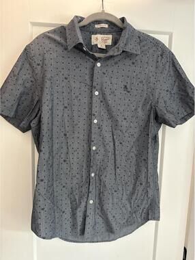 Original Penguin Heritage Slim Fit Men's Short Sleeve Button-Up Shirt Medium